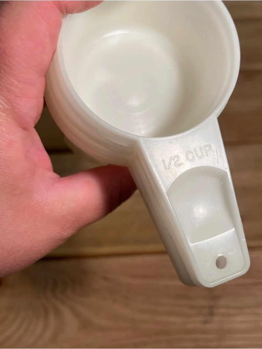 Vintage Tupperware Measuring Cups Sheer White Stacking Nesting - Set of 4